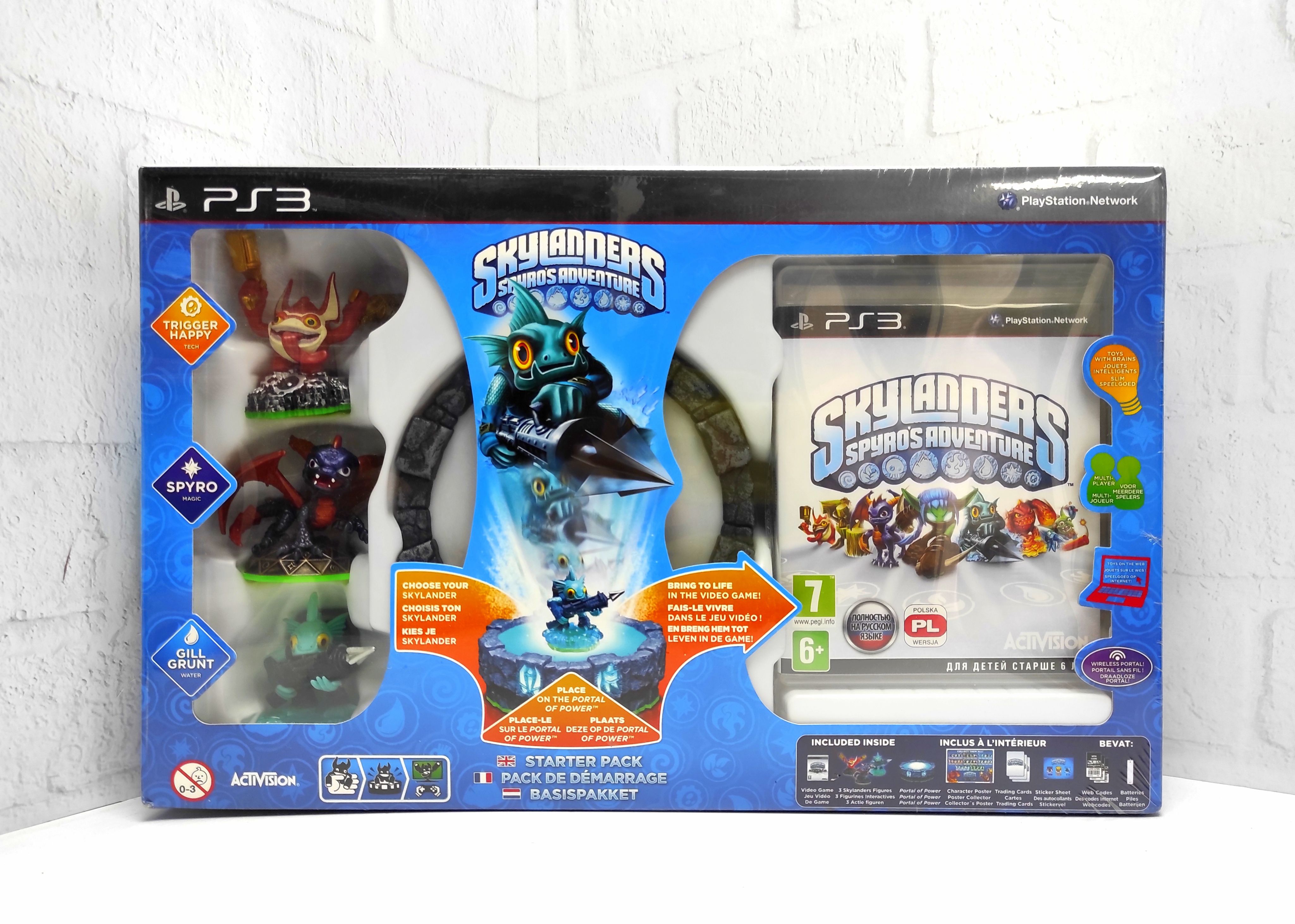 Skylanders Spyros Adventure Стартовый набор PS3 Полностью на русском Игровой портал, Фигурки: Spyro, Trigger Happy, Gill Grunt Видеоигра для PS3